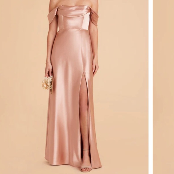 Birdy Grey Shiny Satin Rose Gold Mia Convertible Dress - Picture 2 of 4